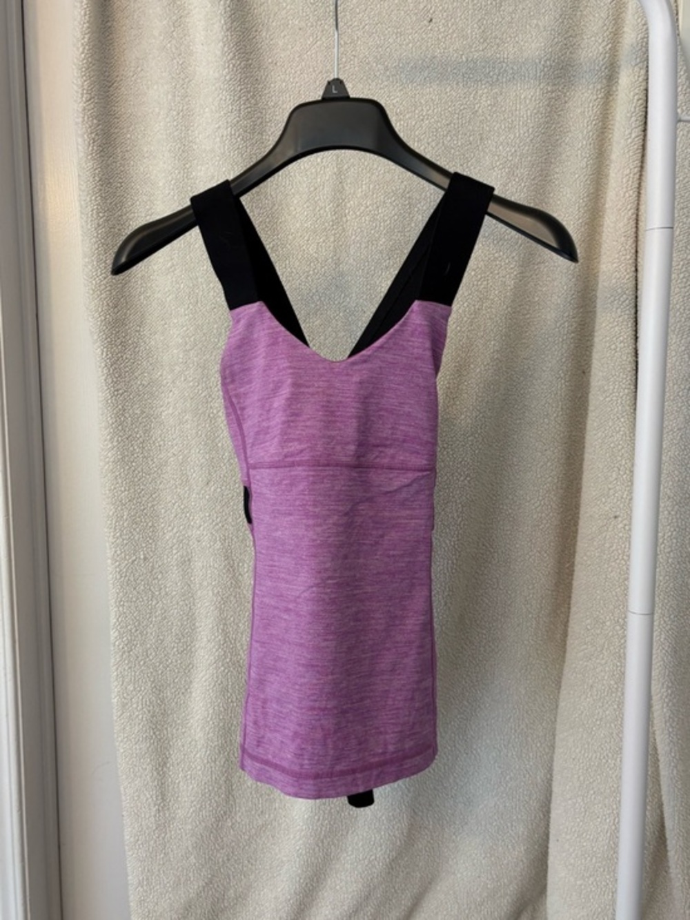 Lululemon Push Your Limits Tank Top Purple Heathered With Black Straps Size 4 - Picture 8 of 16